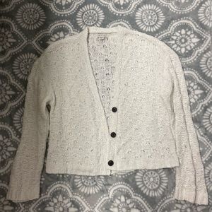 White cardigan sweater